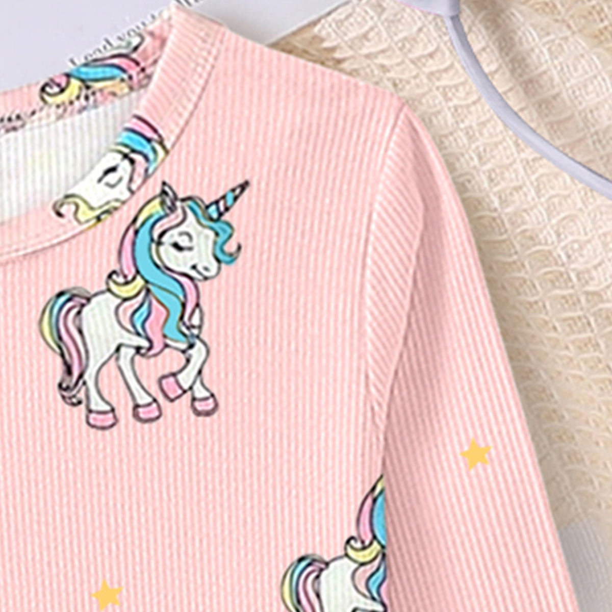 Girls Multicolor Unicorn Printed Top With Pajama Set ( Pack Of 2 ) Sets