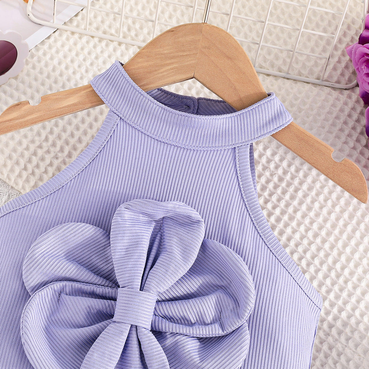 Girls Purple Halter Neck Top With Shorts Set 2 pc. Sets