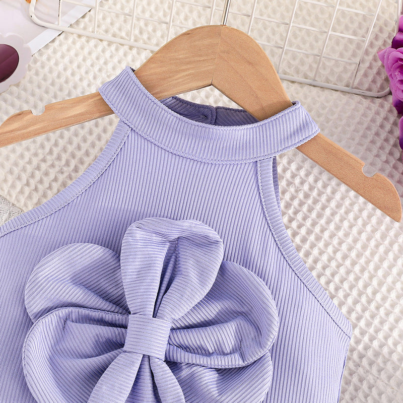 Girls Purple Halter Neck Top With Shorts Set 2 pc. Sets