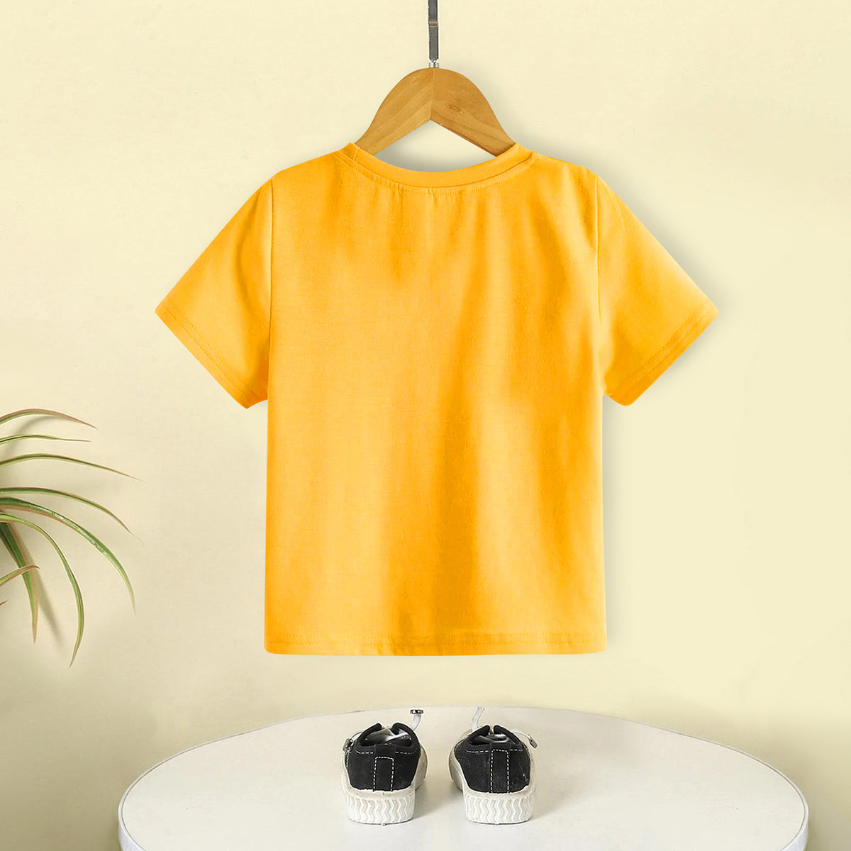 Boys Yellow Dinosaur Printed Short Sleeves T-Shirt Tshirts