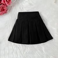 Girls Black V-Neck Top With Cami Top And Skirt Sets 3 pc. Sets