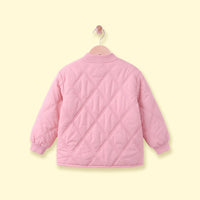 Girls Light Pink Long Sleeve Quilted Jacket Coats & Jackets