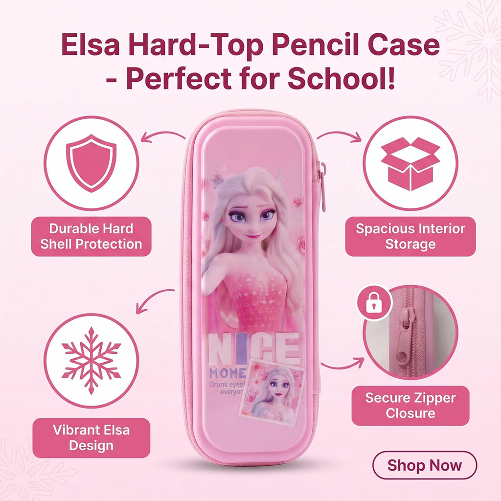 Pink Color Elsa Character Pencil Box Trending Accessories