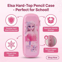 Pink Color Elsa Character Pencil Box Trending Accessories