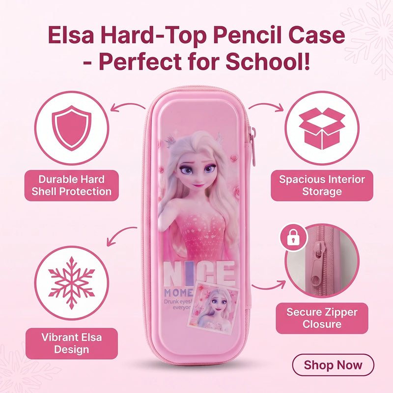 Pink Color Elsa Character Pencil Box Trending Accessories