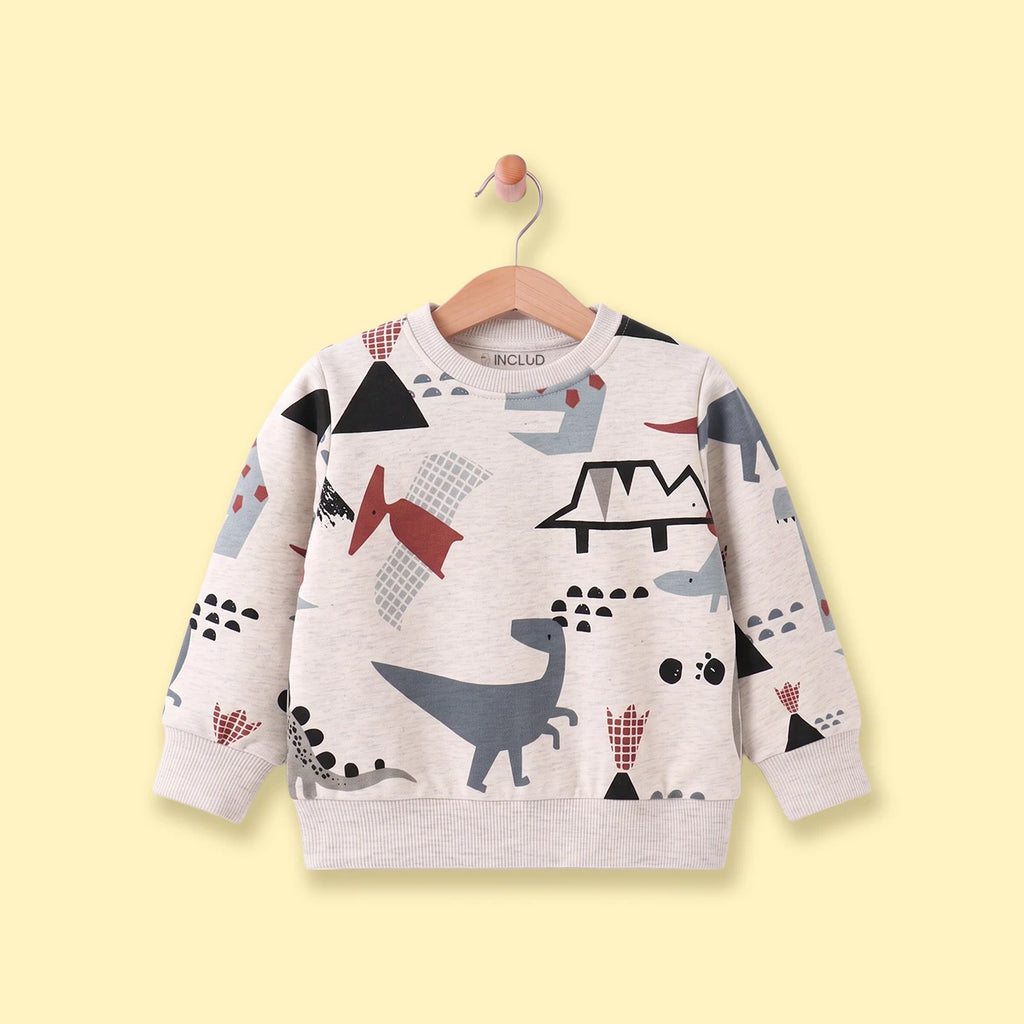 Boys Beige Graphic Long Sleeve Sweatshirt Sweatshirts & Hoodies Beige 1-2 Y