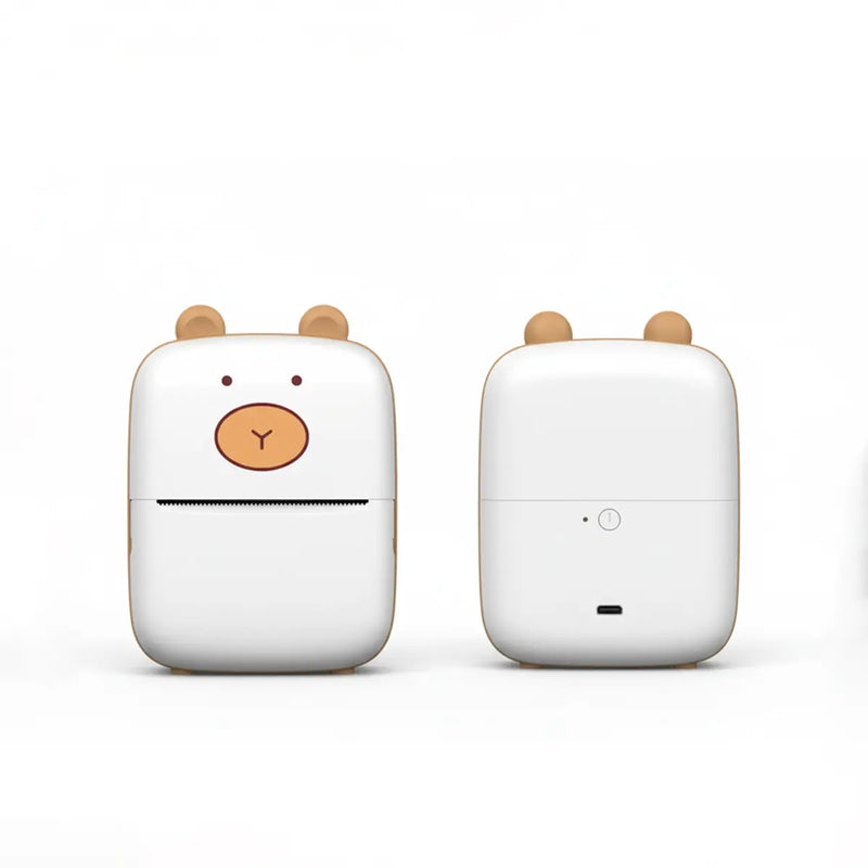 Kids White Cute Bear Mini Portable Thermal Printer Trending Accessories