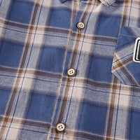 Boys Blue Checked Short Sleeve Shirt With Printed T-Shirt And Shorts Sets 3 pc. Sets