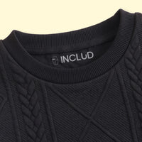 Boys Black Embroidered Sweatshirt With Pants Sets 2 pc. Sets