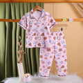 Girls Pink Bear Print Short Sleeve Shirt With Elasticated Pants Sets Sets Pink 2-3 Y