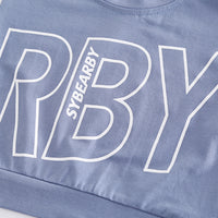 Boys Blue Colorblocked Typographic Printed T-Shirt With Shorts Set 2 pc. Sets