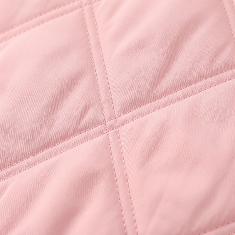 Girls Light Pink Long Sleeve Hooded Puffer Jacket Coats & Jackets
