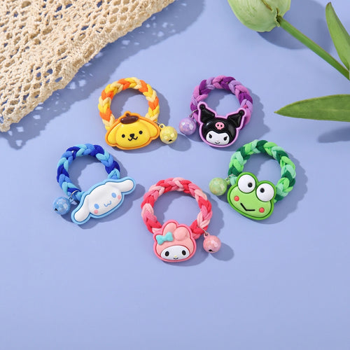 Pack of 5 Pcs Girls Multicolour Cartoon Braided Ponytail Holders Clips Multicolor Onesize