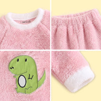 Girls Pink Dinosaur Applique Sweatshirt With Pants Sets 2 pc. Sets