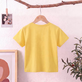 Girls Yellow Short Sleeve Floral Print T-Shirt Tshirts