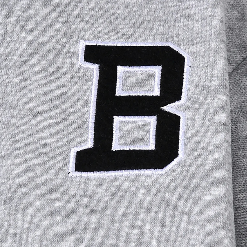 Boys Grey Letter B Embroidered Baseball Style Jacket With Pant Sets Sets