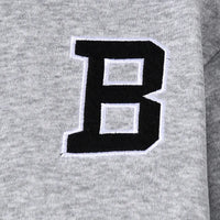 Boys Grey Letter B Embroidered Baseball Style Jacket With Pant Sets Sets