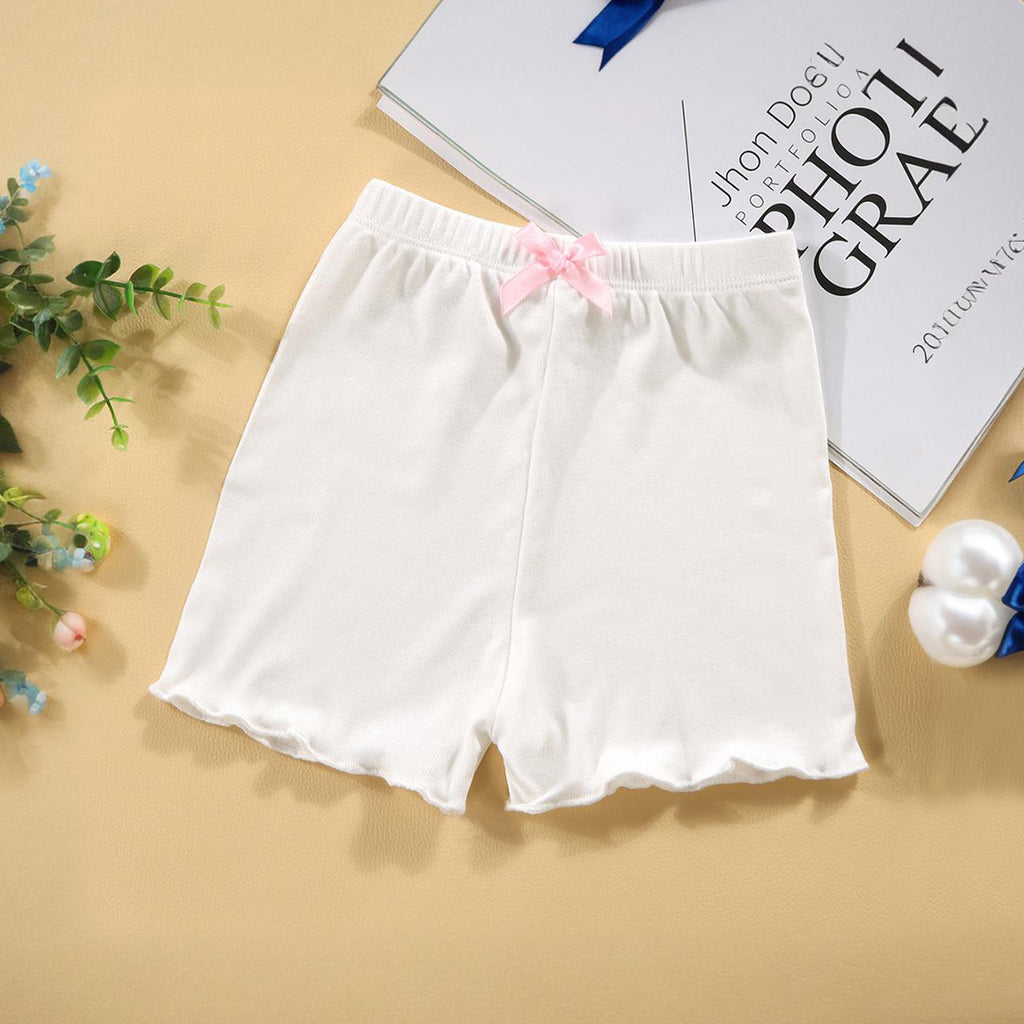 Girls Elasticated Shorts With Bow