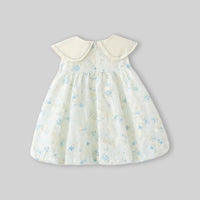 Girls Off White Floral Embroidered Sleeveless Dress Casual Dresses