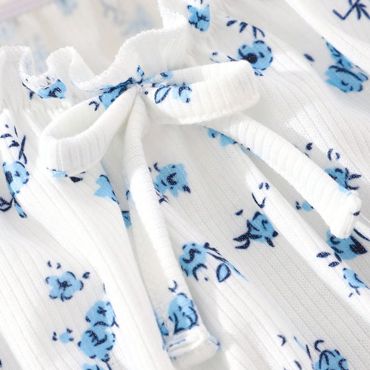 Girls White Floral Printed Raglan Sleeves Top Tops
