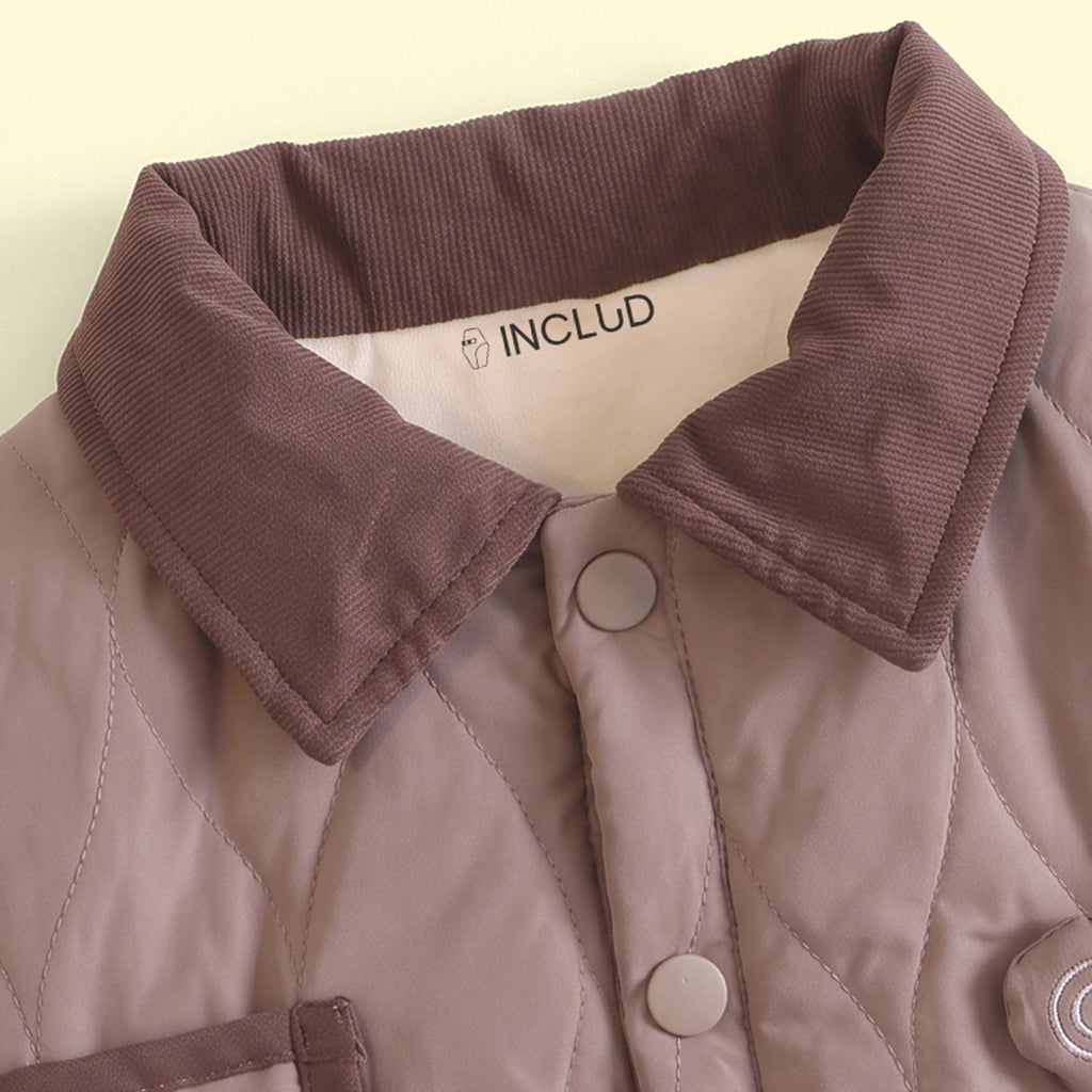 Boys Light Brown Quilted Jacket & Joggers Co-ord Sets Sets