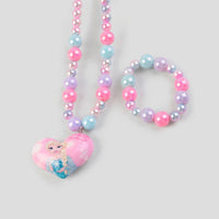 Pack Of 3 Girls Multicolour Frozen Heart Necklace and Bracelet Sets Necklace and Bracelet