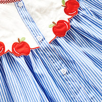 Girls Peter Pan Collar Pin Stripe Dress Casual Dresses   