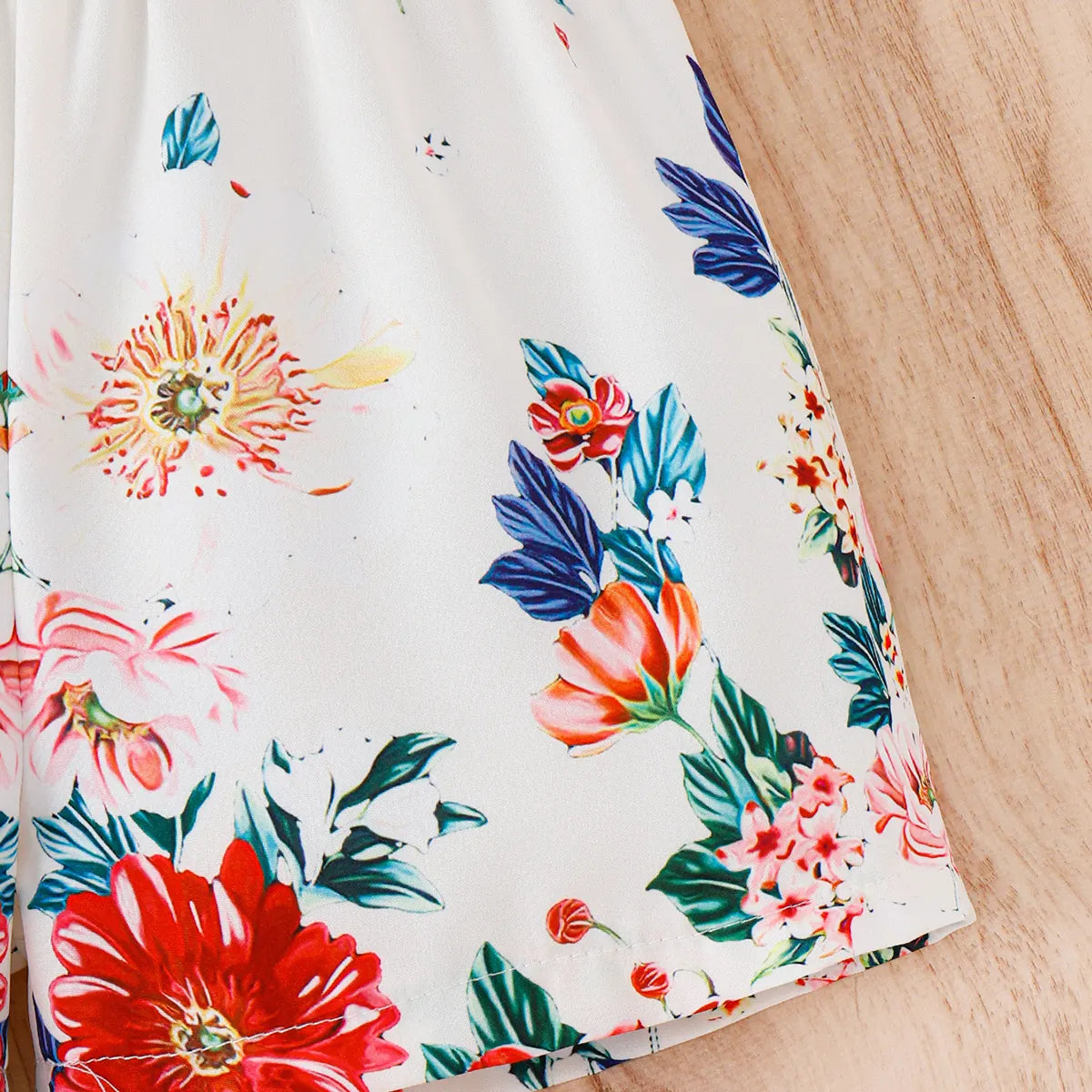 Girls White Floral Print Sleeveless Dress With Cami Top And Shorts Sets 3 pc. Sets
