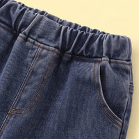 Boys Brown Polo Sweatshirt & Denim Pants Sets Sets