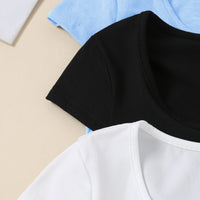 Girls Blue Short Sleeve Round Neck Top ( Pack Of 3) Value Packs