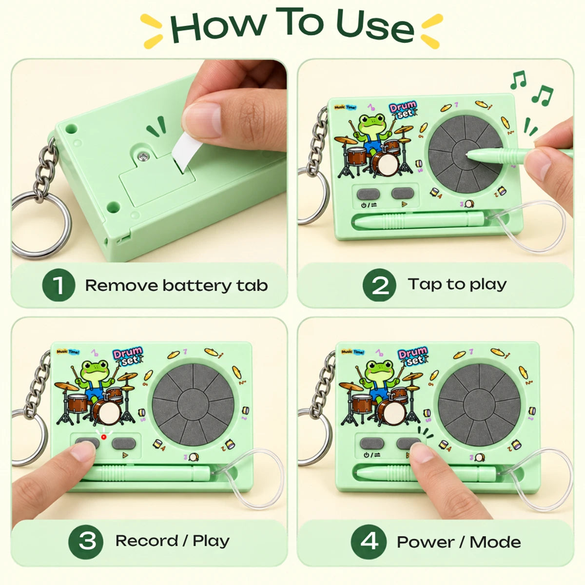 Mint Green Portable Electronic Musical Toy 1 Piece, Age 3 Years Plus Trending Accessories