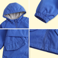 Boys Blue Hooded Zip-up Jacket Coats & Jackets