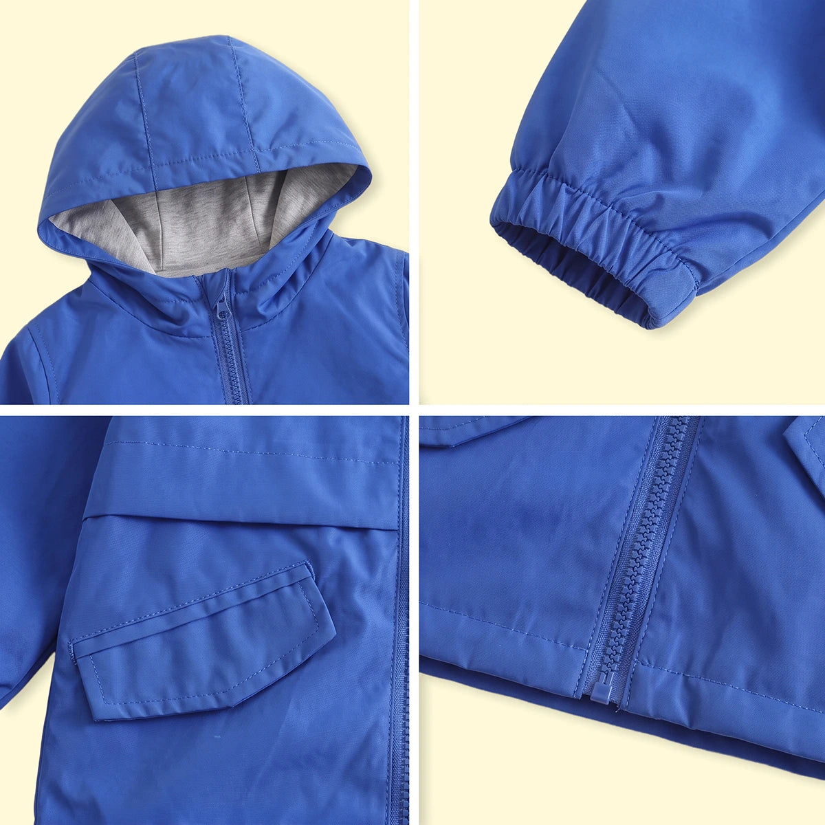 Boys Blue Hooded Zip-up Jacket Coats & Jackets
