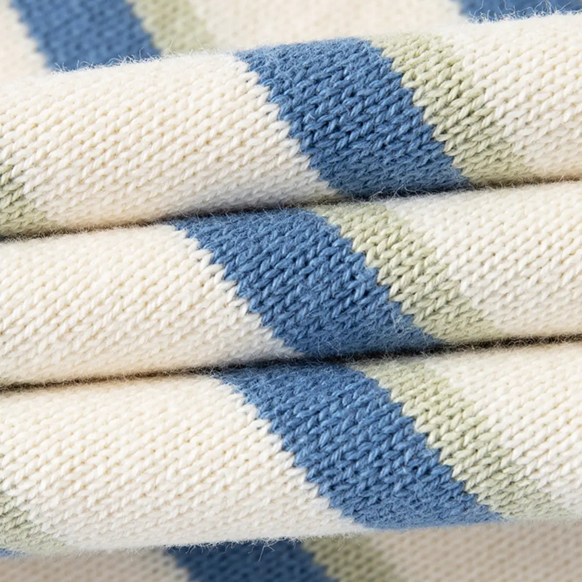 Boys Blue Stripes Knitted Polo Sweater Sweaters & Cardigans