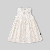 Girls Off-White Floral Printed Peter Pan Collar Fit & Flare Dress Casual Dresses