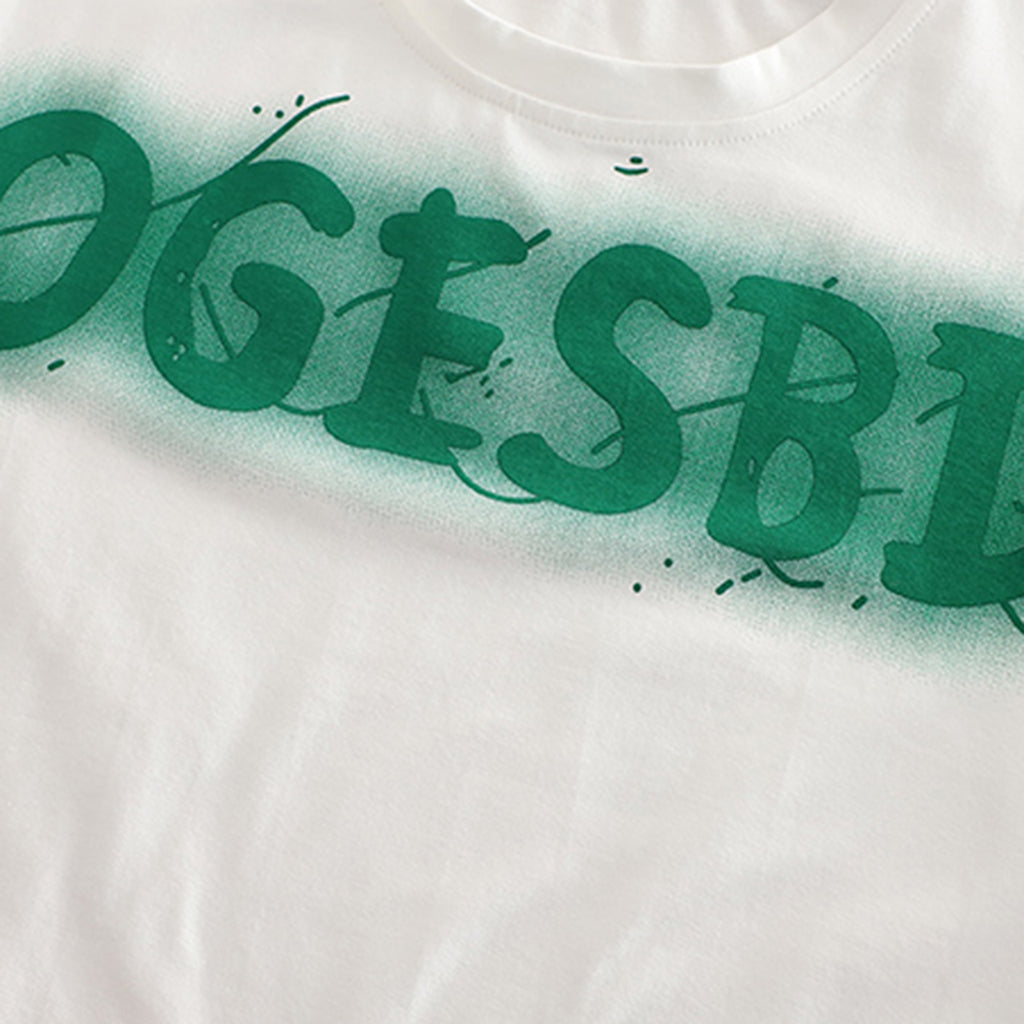 Boys Green Typographic Printed Short Sleeves T-Shirt With Cargo Shorts Set 2 pc. Sets