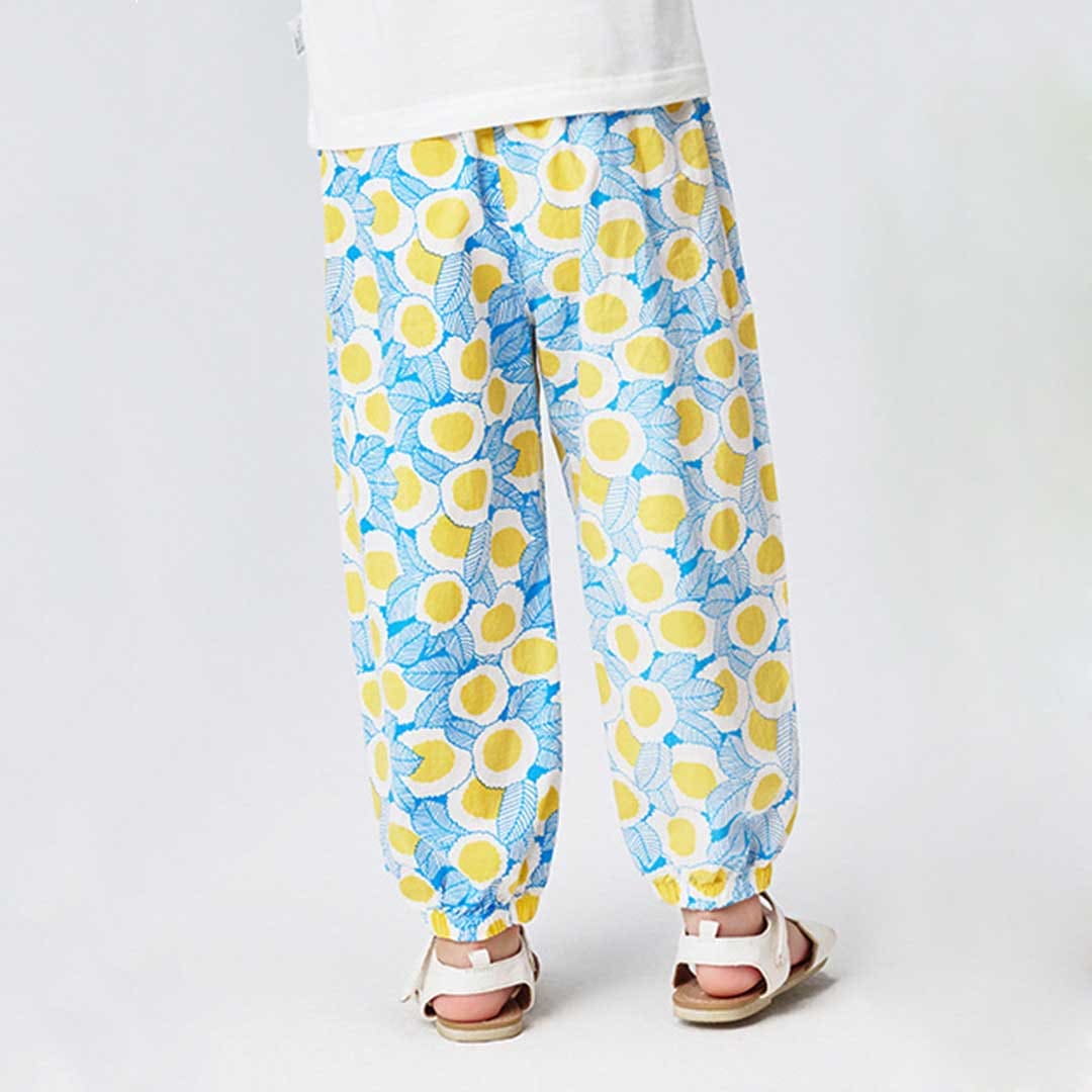 Girls Flower Printed Elasticated Pants Pants   