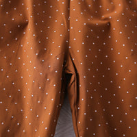 Girls Brown Polka Dot Printed Short Sleeves Top With Capri Set 2 pc. Sets