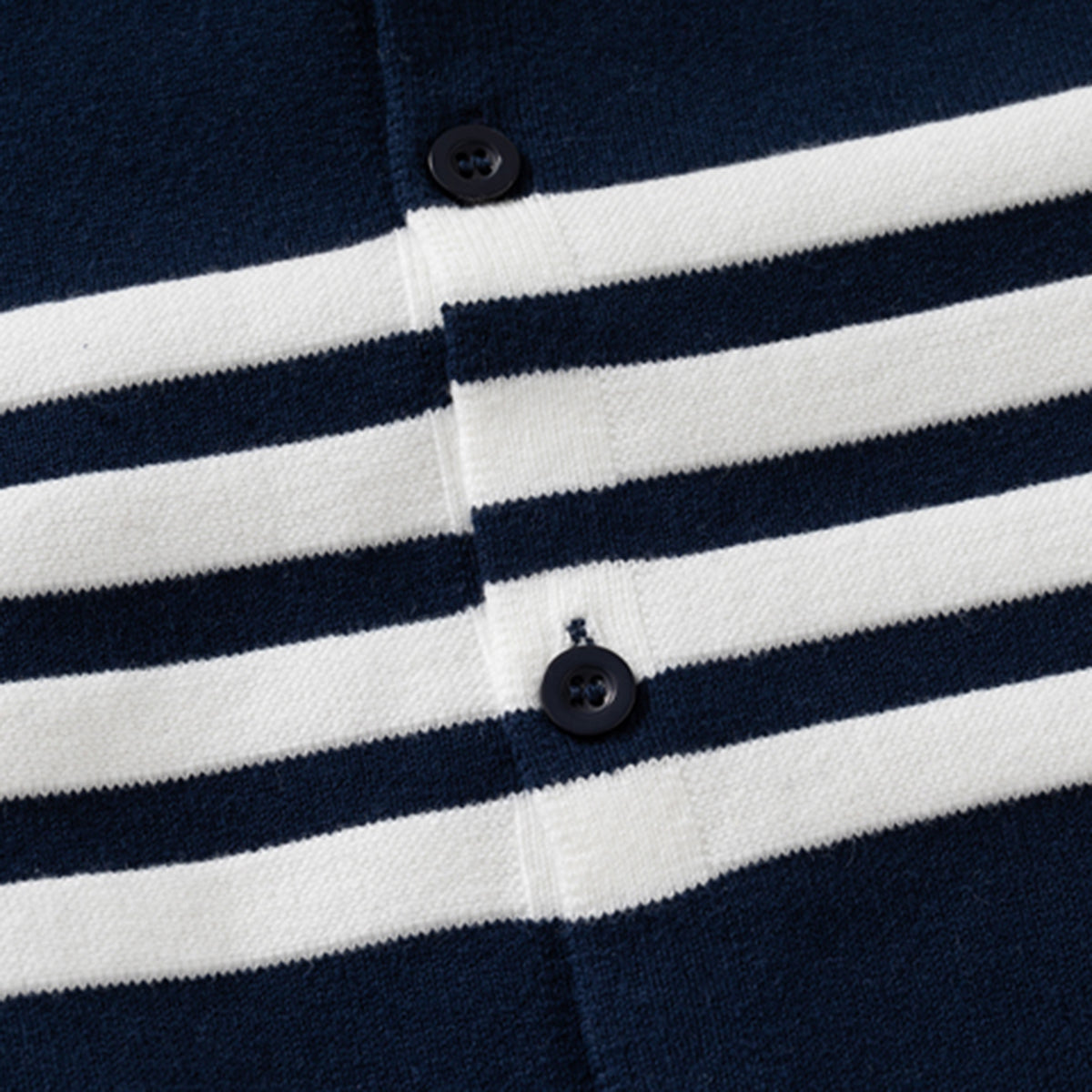 Boys Navy Blue Cardigan With Self-Design Stripe Patterns Sweaters & Cardigans