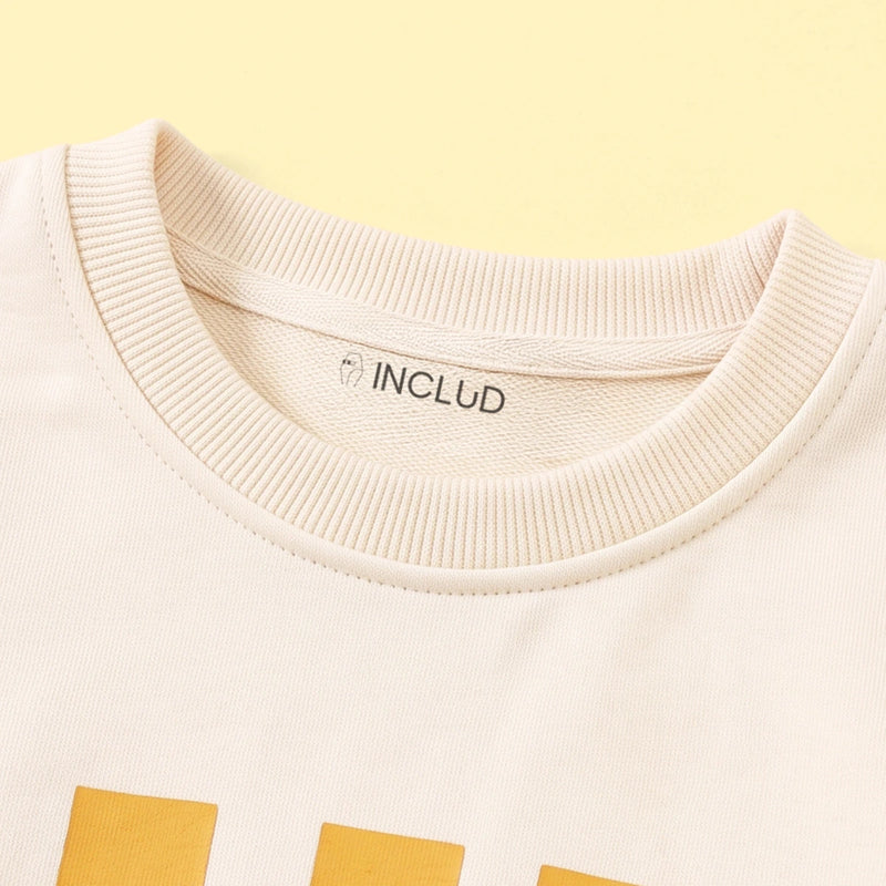 Boys Beige Typographic Sweatshirt & Joggers Co-ord Sets Sets