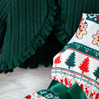 Girls Multicolor Christmas Theme Printed Fit & Flare Dress With Shrug Casual Dresses