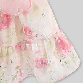 Girls Floral Print Butterfly Applique Fit & Flare Dress Casual Dresses   