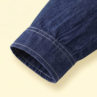 Boys Dark Blue Long Sleeve Denim Shirt Shirts