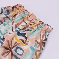 Boys Multicolor Abstract Print Short Sleeve Shirt With Graphic T-Shirt And Elasticated Shorts Sets 3 pc. Sets