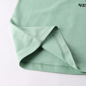 Boys Green Logo Print Short Sleeve T-Shirt With Drawstring Shorts Sets Sets