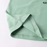 Boys Green Logo Print Short Sleeve T-Shirt With Drawstring Shorts Sets Sets
