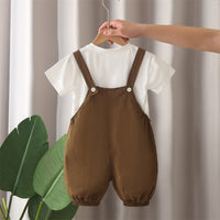 Boys Brown Dog Patched Dungaree With T-Shirts Set 2 pc. Sets