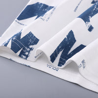 Boys Printed Short Sleeves T-Shirt With Light Blue Denim Shorts Set 2 pc. Sets