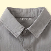 Boys Grey Embroidered Long Sleeve Shirt Shirts