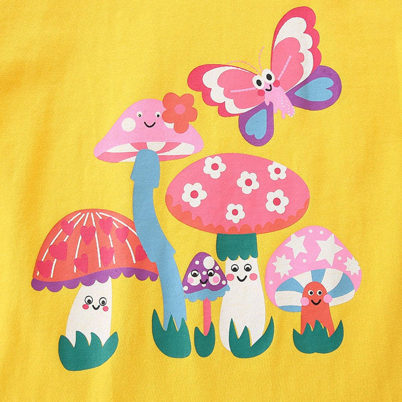 Girls Butterfly Printed Short Sleeves T-Shirt Tshirts   